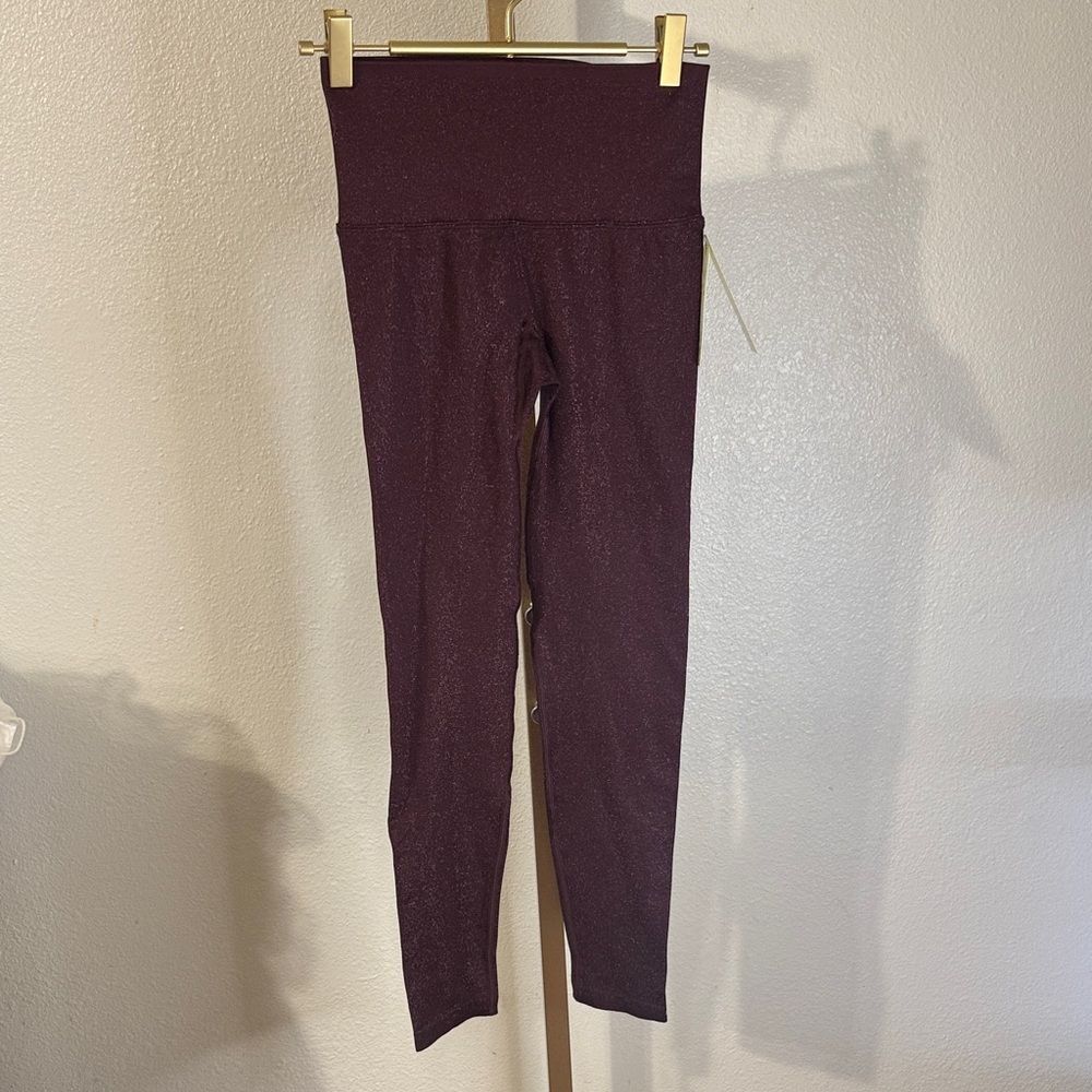 All in Motion Maroon/purple sparkle Leggings- XS